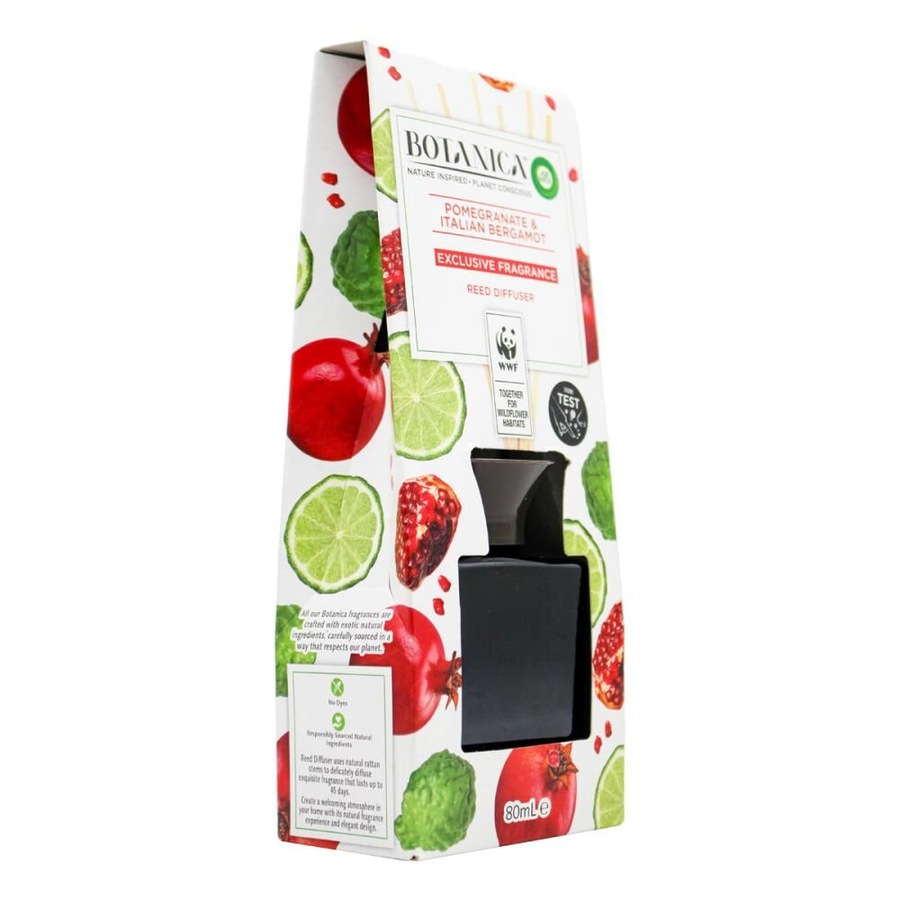 3PK Airwick Botanica Reed Diffuser 80ml Pomegranate & Italian Bergamot Scent