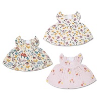 3PK Apple Park Earthtone/Pink/Mushroom Cotton Muslin Dress Combo For Dolls 0+