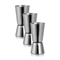 3PK Barpro 15/30ml Stainless Steel Double Shot Spirit Cocktail Measurer/Jigger