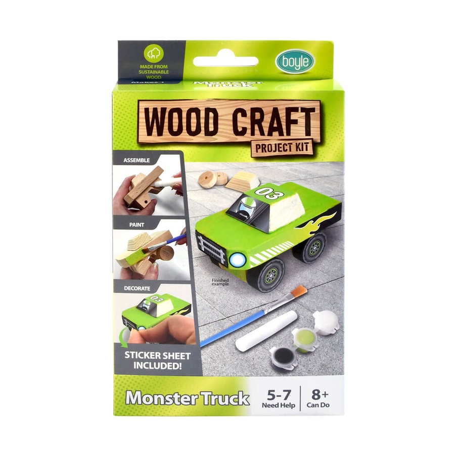 3PK Boyle Wood Craft Project Kit Monster Truck Kids/Children Build Activity 8y+