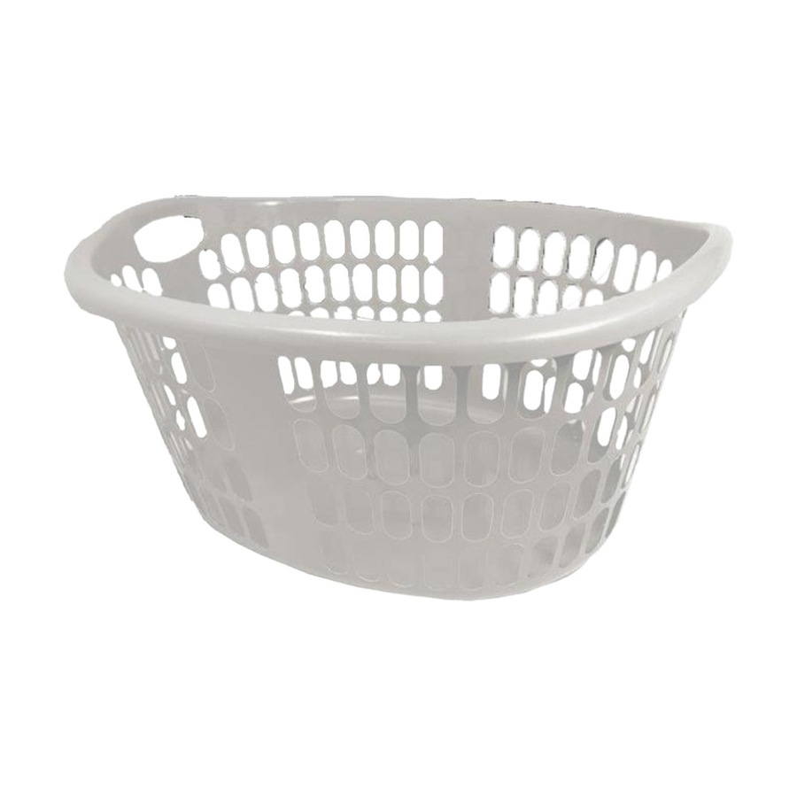3PK Braz Plastic Lightweight Oval Laundry Basket W/ Handles Assorted