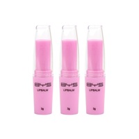 3PK BYS Fruity Grape Chapped Lipbalm Cosmetics Beauty Makeup Scented w/Lid Pink