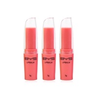 3PK BYS Fruity Raspberry Chapped Lipbalm Cosmetic Beauty Scent Makeup w/Lid Red