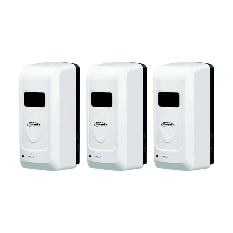 3PK Cleanstar Wall Mounted Touchless Hand Sanitiser And Soap Dispenser 1L