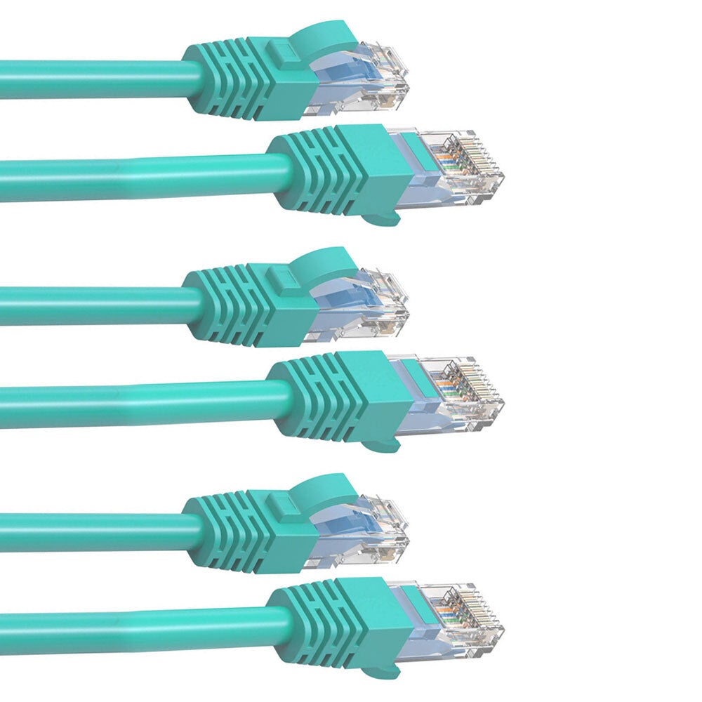 3PK Cruxtec 0.3m CAT6/RJ45 Network Lead Cable LAN Ethernet CAT 6 Router Cord GRN