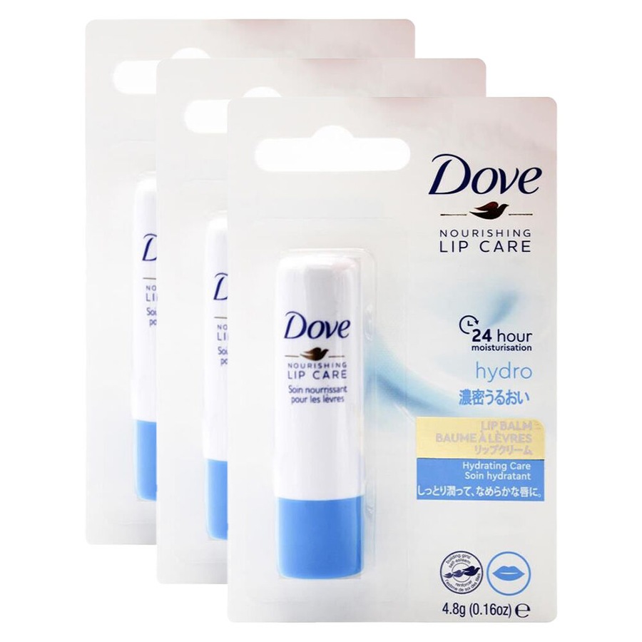 3PK Dove 4.8g Hydro Nourishing Lip Balm Stick Hydrating For Dry/Chapped Lips