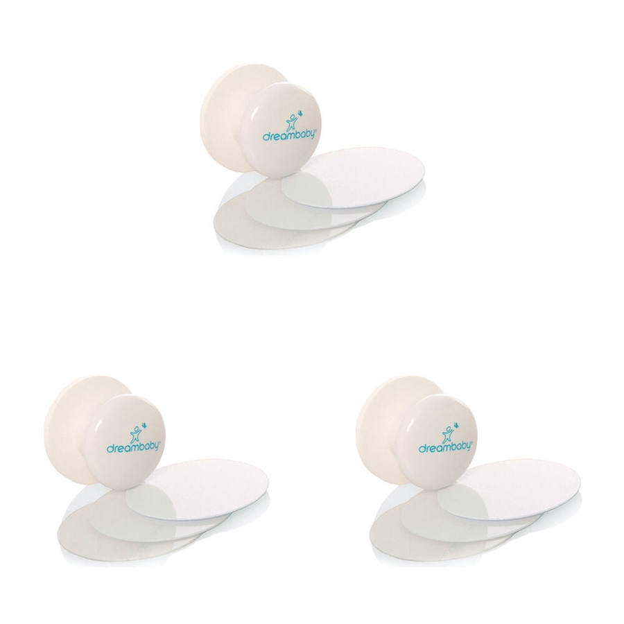 3PK Dreambaby Gripsafe Suction Knob Childproof Safety Grip Handle Non-Slip White