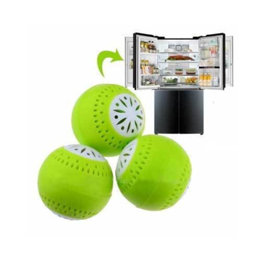 3pk Fridge Balls Natural Refrigerator Absorber Odour Removal Fresh Fruit/Veggies