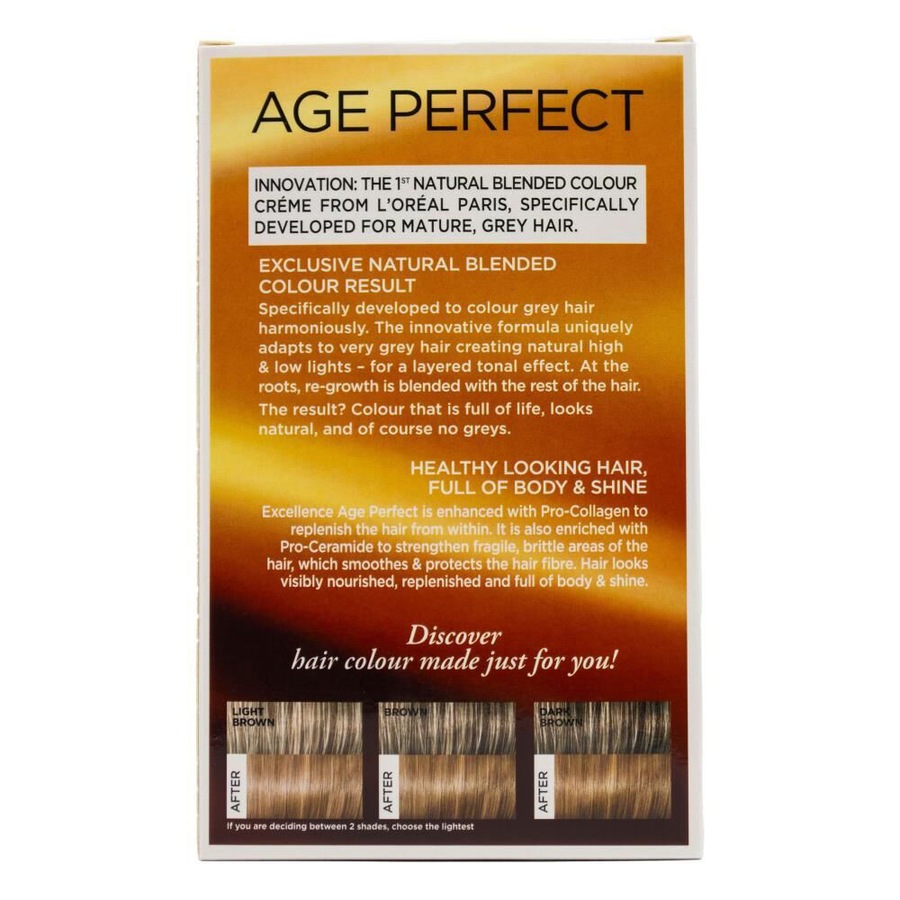 3PK Loreal Age Perfect Hair Colour 5.03 Warm Golden Brown Dye Grey Coverage