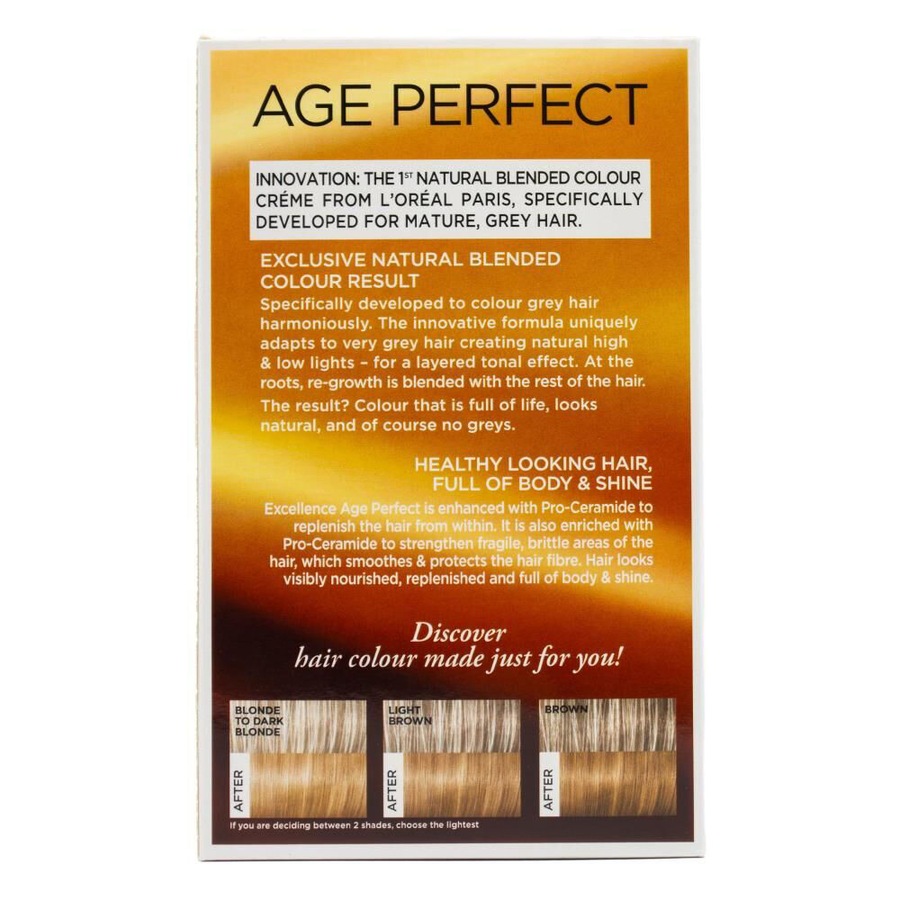 3PK Loreal Age Perfect Hair Colour 7.32 Dark Gold Rose Blonde Dye Grey Coverage