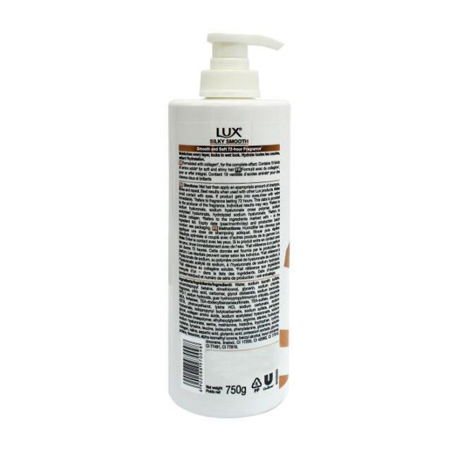 3PK Lux Silky Smooth Shampoo Bottle Pump 750ml Nourishing Care Dry & Frizzy Hair