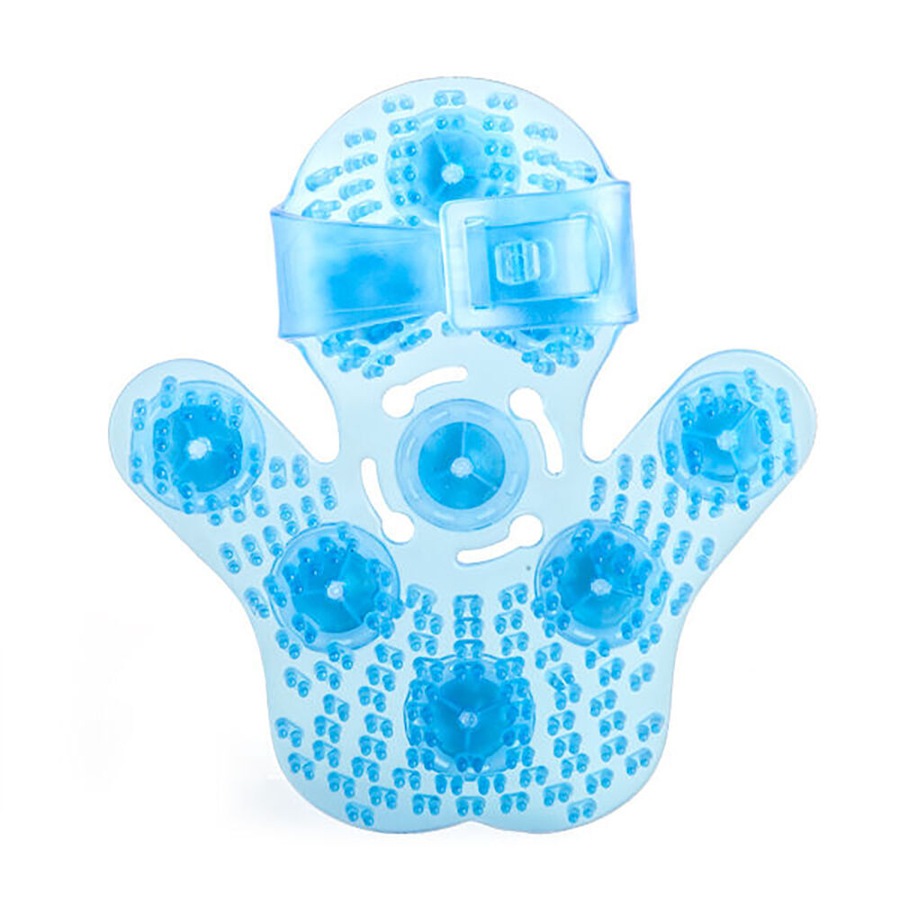 3PK MDI Flexible Waterproof Massage Bath Shower Glove Body Scrub Blue 15x16cm