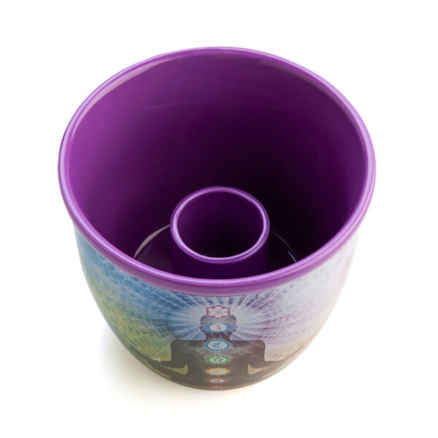 3PK MDI Smudge Bowl Sage/Incense Burner Ceramic Chakra 12.5x10.5cm Purple