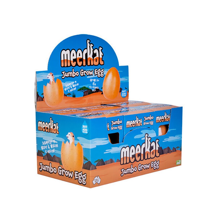 3PK Meerkat Meerkat Jumbo Grow Egg Animal Kids Surprise Toy 10x15cm Assorted