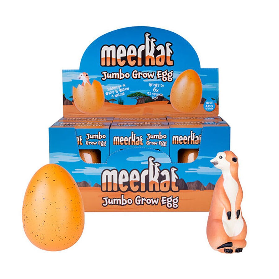 3PK Meerkat Meerkat Jumbo Grow Egg Animal Kids Surprise Toy 10x15cm Assorted