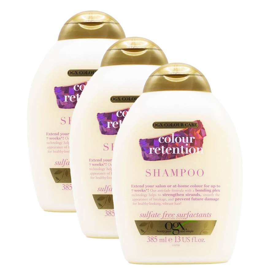 3PK Ogx Nourishing 385ml Colour Retention Shampoo Care For Colour-Treated Hair