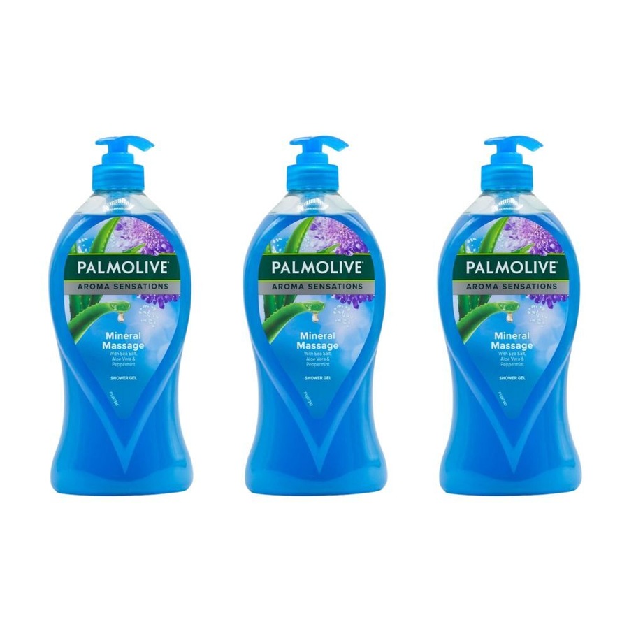 3PK Palmolive 750ml Shower Gel Bath Essential Aroma Sensations Mineral Massage