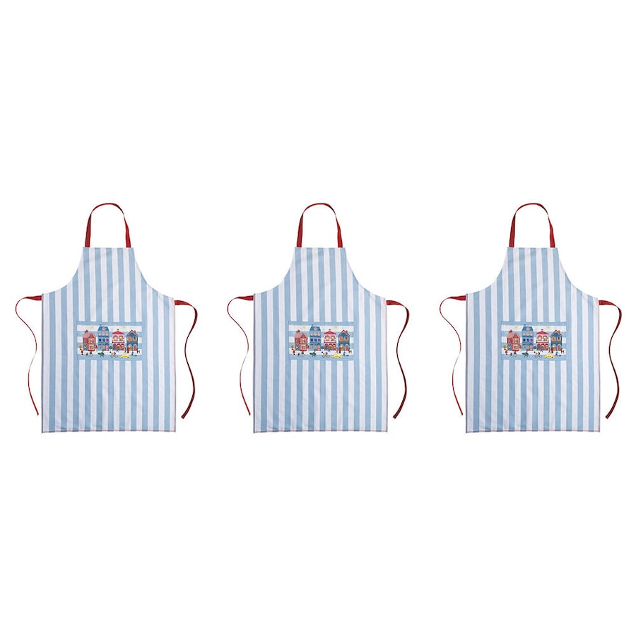 3PK Porto Night Before Cotton Chef Apron w/ Front Pocket Kitchen Cooking 95cm