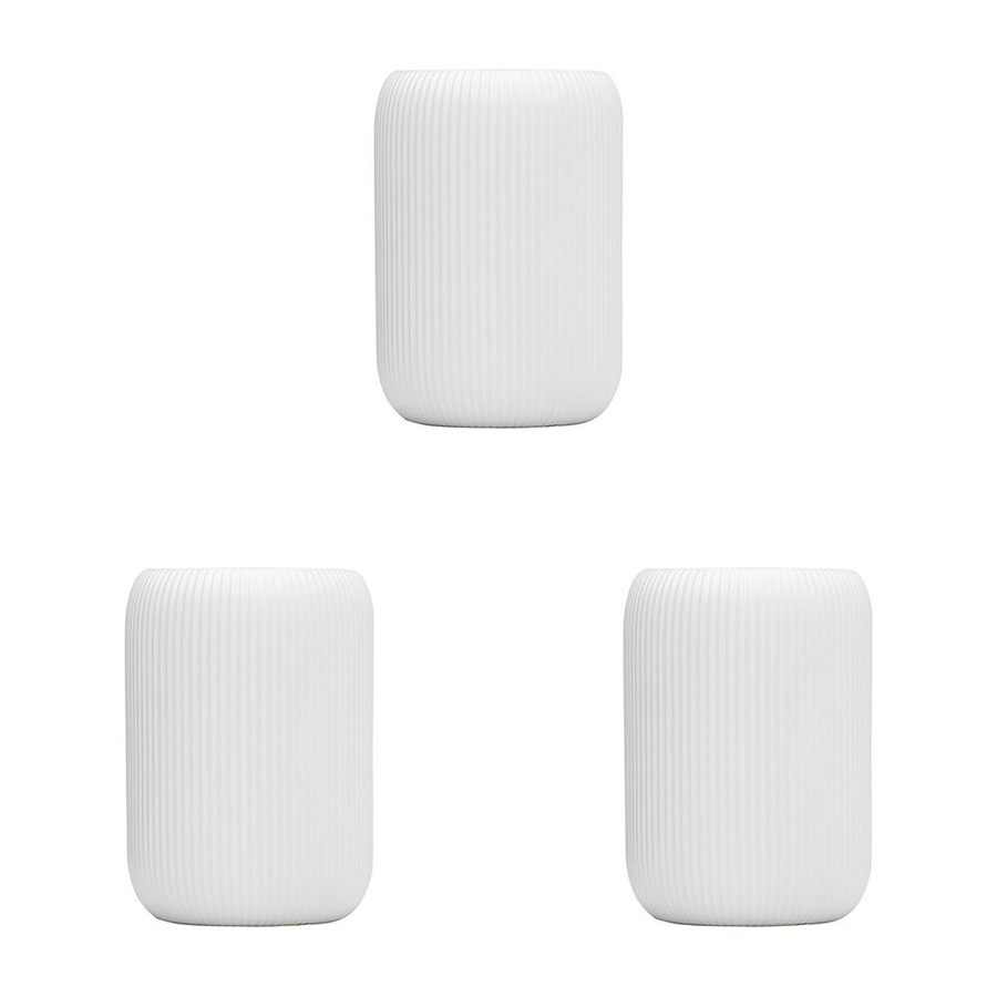 3PK Porto York Ceramic Tumbler Cup Bath Organiser Container 10.5x7.5cm White