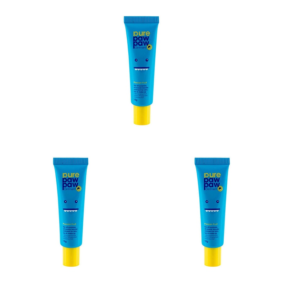 3PK Pure Paw Paw Ointment 15g Multi Purpose Skin Ointment Lip Balm Passion Fruit