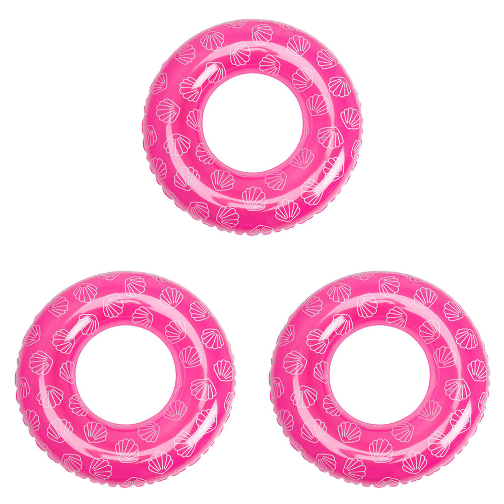Buy 3PK Swim Essentials Kids Inflatable Swimming Ring Floater 90cm Pink ...