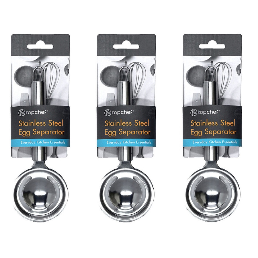 3PK Topchef Stainless Steel Egg Seperator Kitchen Utensil 20cm Silver