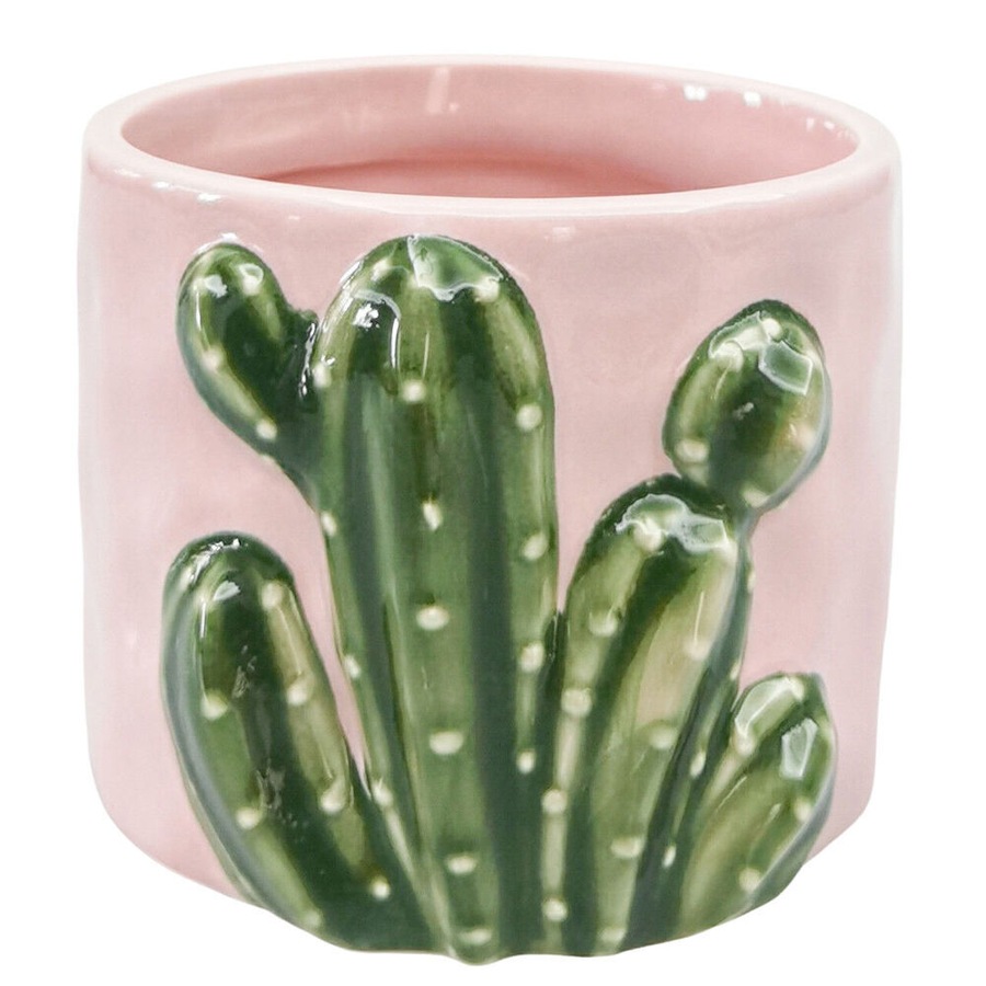 3PK Urban Ceramic Cactus Outdoor Garden Planter Pot 9x10cm Pink/Green