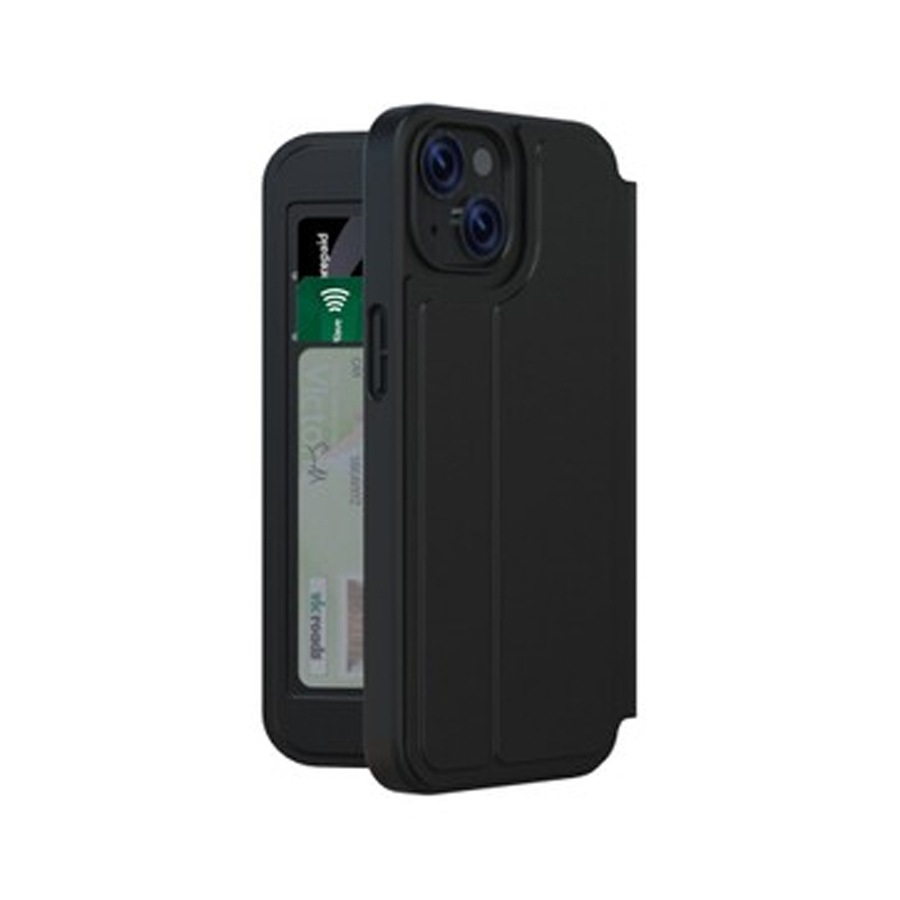 3sixT SlimFolio Phone Protection Cover Card Wallet Flip Case For iPhone 14 Black