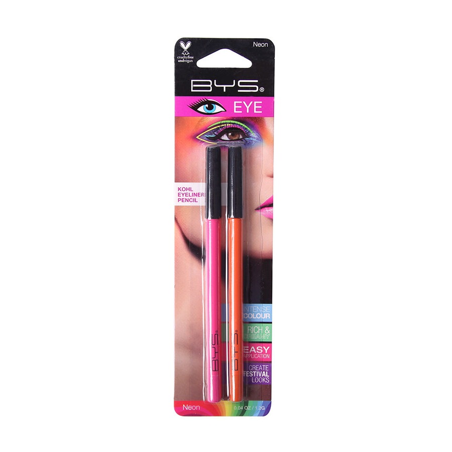 3x 2pc BYS 1.2g Neon Eyeliner Pencil Duo Cosmetics Women Makeup Pink/Orange