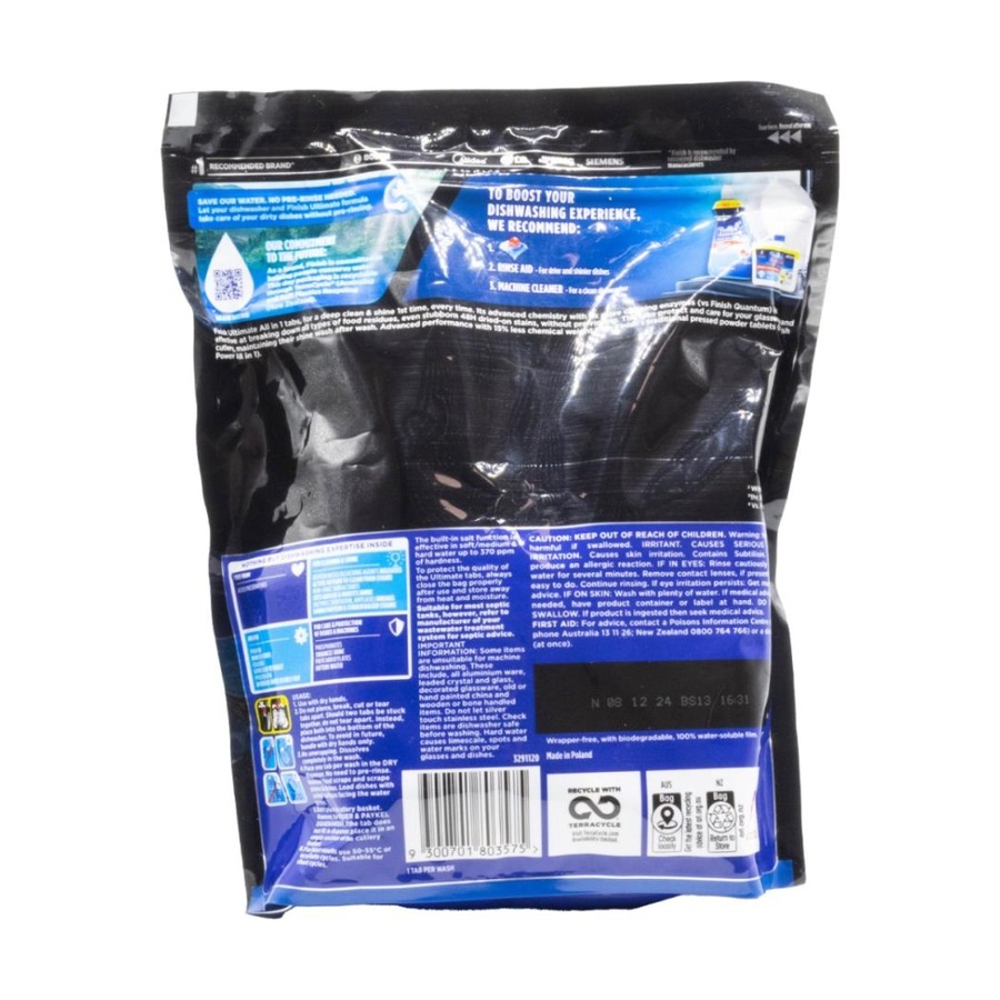 3x 34pc Finish Powerball Ultimate Deep Clean & Shine Dishwasher Tablets Fresh