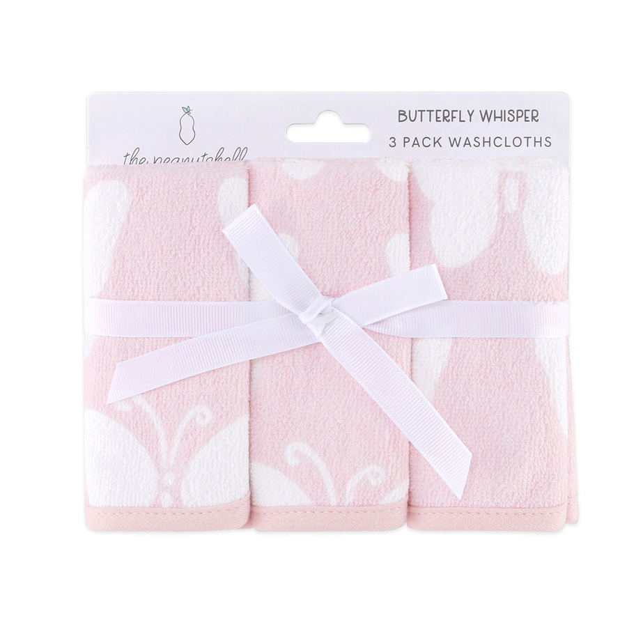 3x 3pc The Peanutshell Butterfly Whisper Butterfly Washcloths Baby Nursery Decor