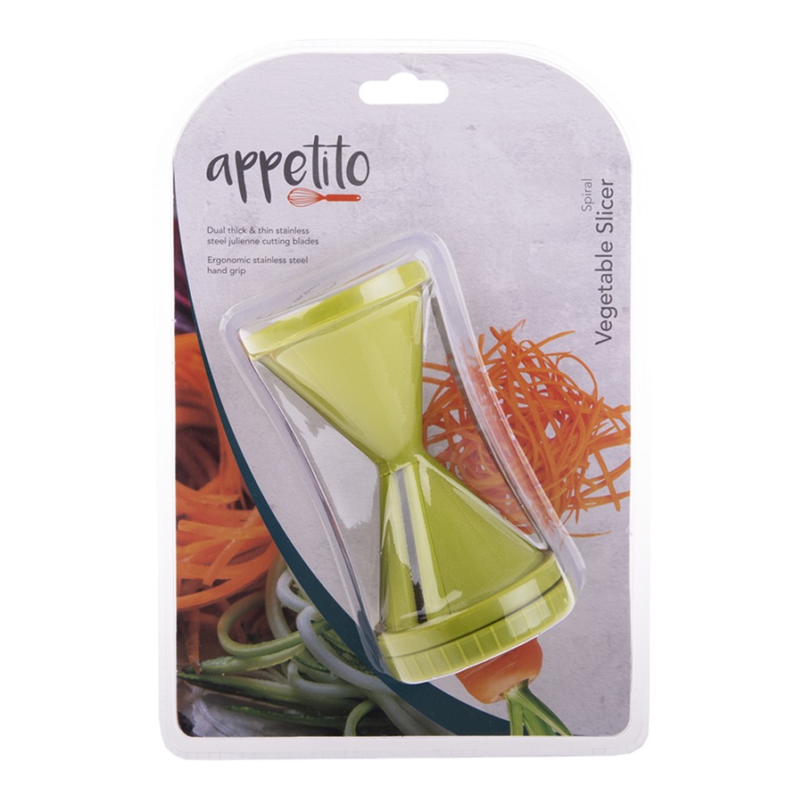 3x Appetito Spiral Vegetable Slicer Home Kitchen Cooking Cutting Tool Green