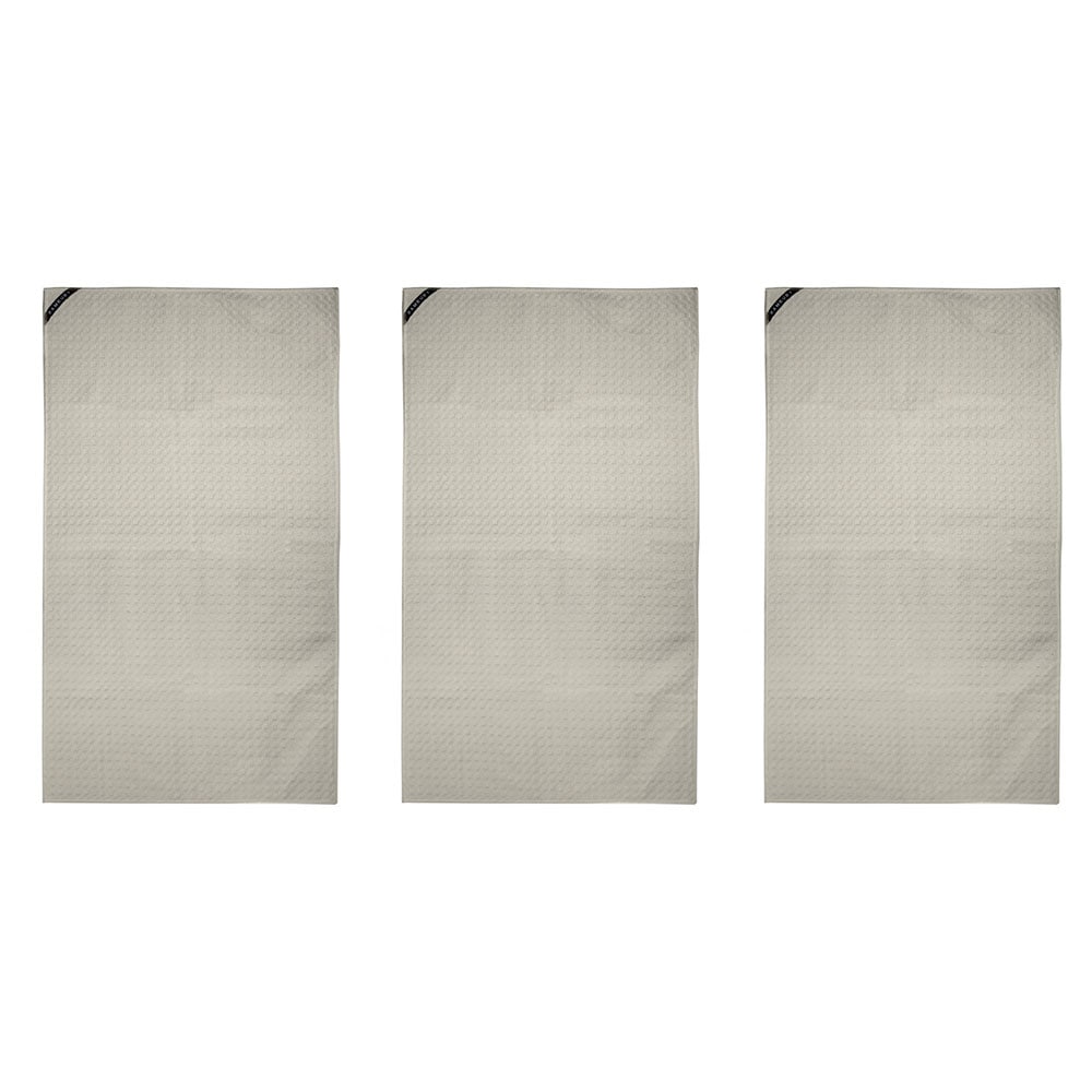 3x Bambury Matrix Workout Microfibre Gym Towel Small Stone 40 x 70cm Knitted