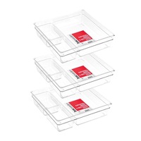3x Boxsweden Crystal Nest Tray 3 Sections 23cm Home Storage Organiser Container