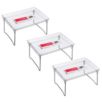 3x Boxsweden Crystal Elevated Storage Shelf/Tray 31cm Fridge/Pantry Organiser