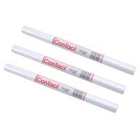 3x Contact Clear 5M x 450mm School Book Covering Self Adhesive Protective Roll