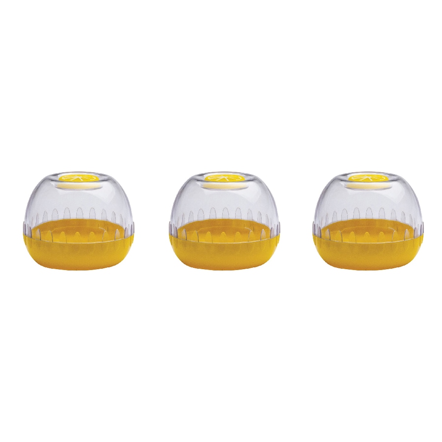 3x Cuisena 8.5cm Plastic Fresh Citrus Keeper Pod Food Storage Organiser Yellow