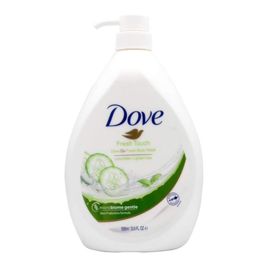 3x Dove 1000ml Body Wash Moisturising Liquid Bath Soap Cucumber/Green Tea Scent