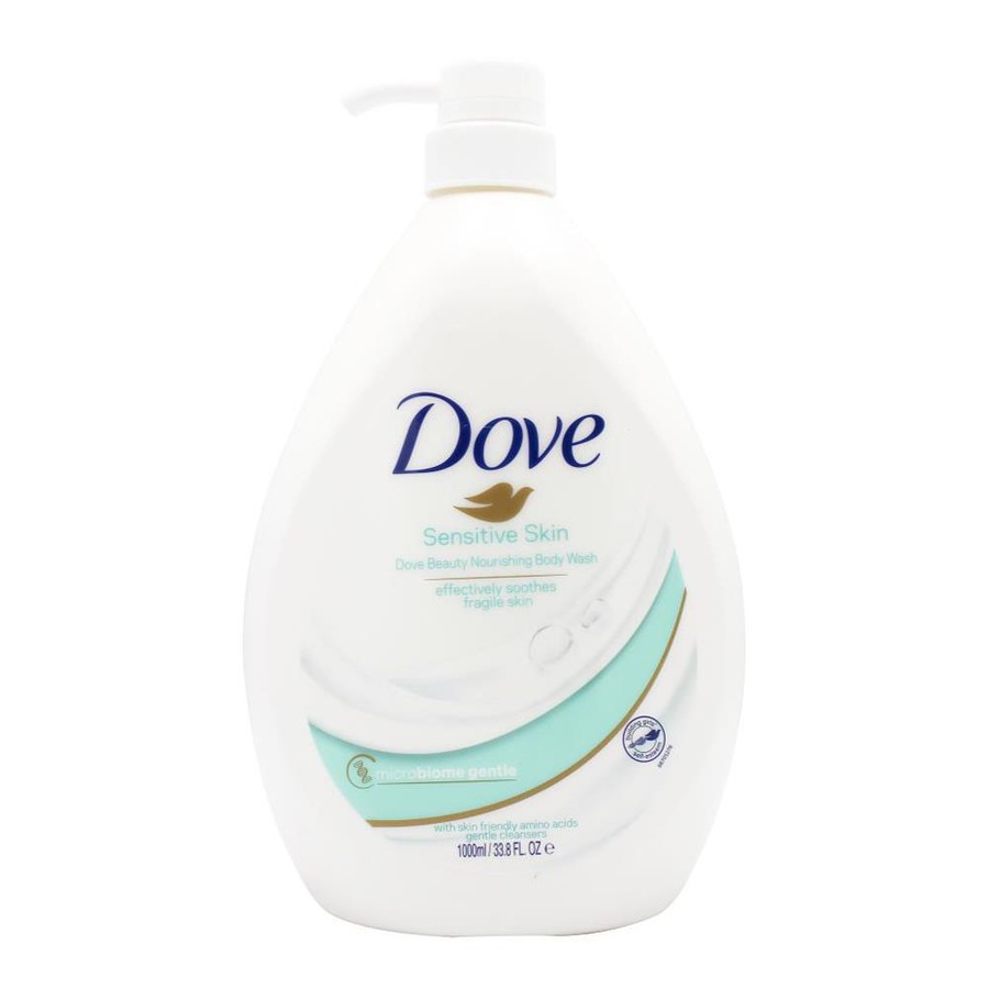 3x Dove 1000ml Body Wash Moisturising Liquid Shower Bath Soap For Sensitive Skin