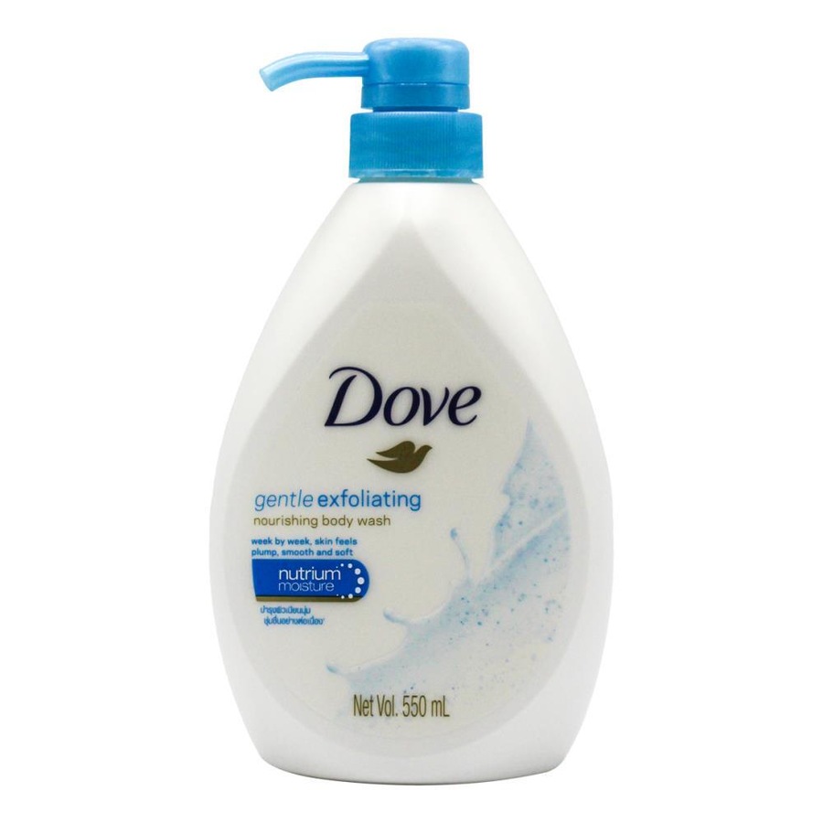 3x Dove 550ml Nourishing Body Wash Moisturising Bath Soap Gentle Exfoliating