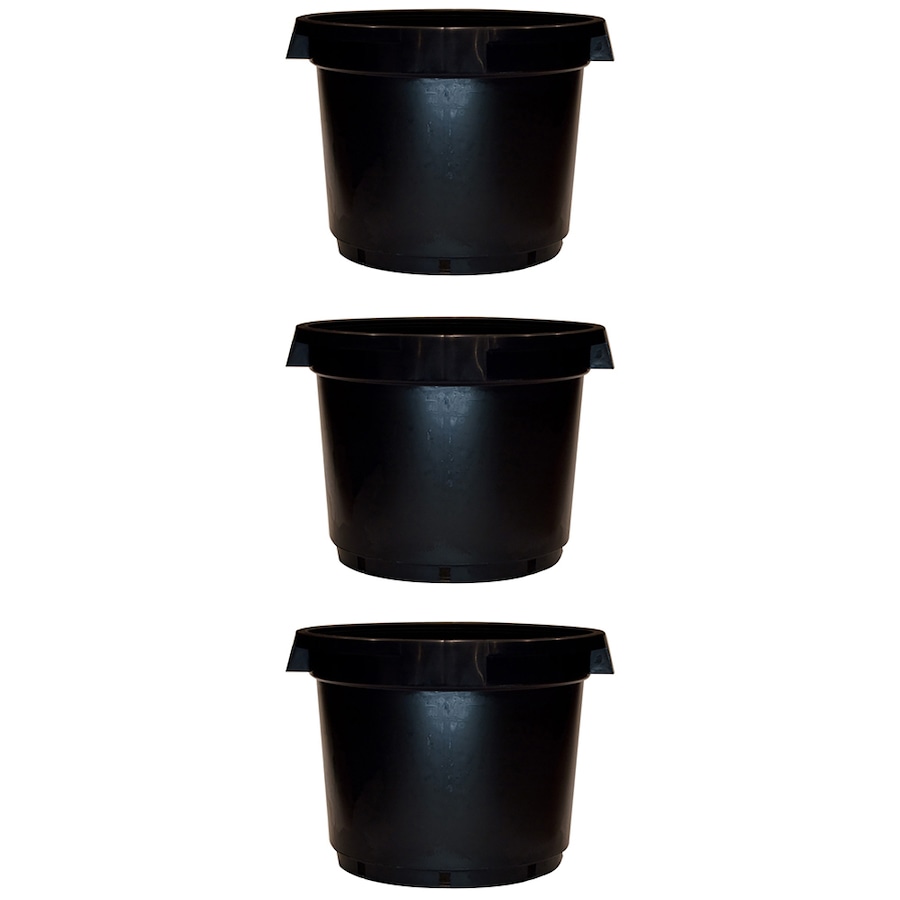 3x Homeleisure Reko Pot Planter W/Handle 510mm Black Decorative Garden Decor