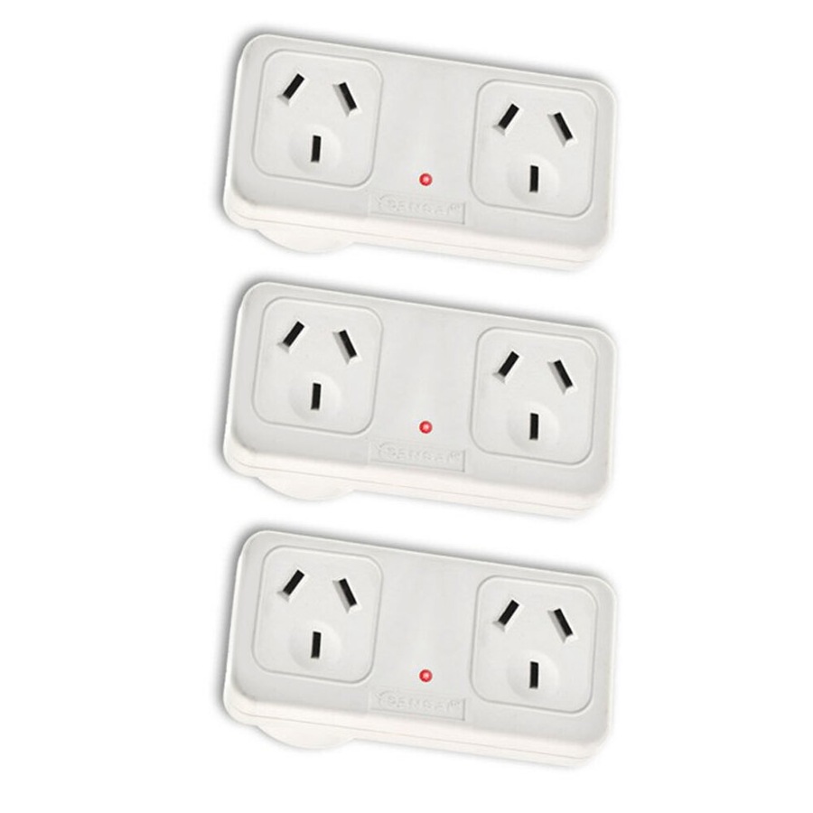Buy 3x Sansai Horizontal Right Powerpoint Double Surge Protector ...