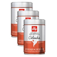 3x Illy 250g Colombia Arabica Coffee Beans Medium Intensity/Fruit Note Hot Drink