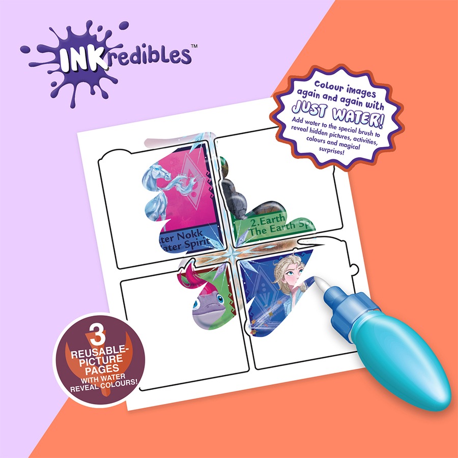 3x Inkredibles Frozen 2 Water Wonder Colouring Activity Kit Mess-Free Art 3y+