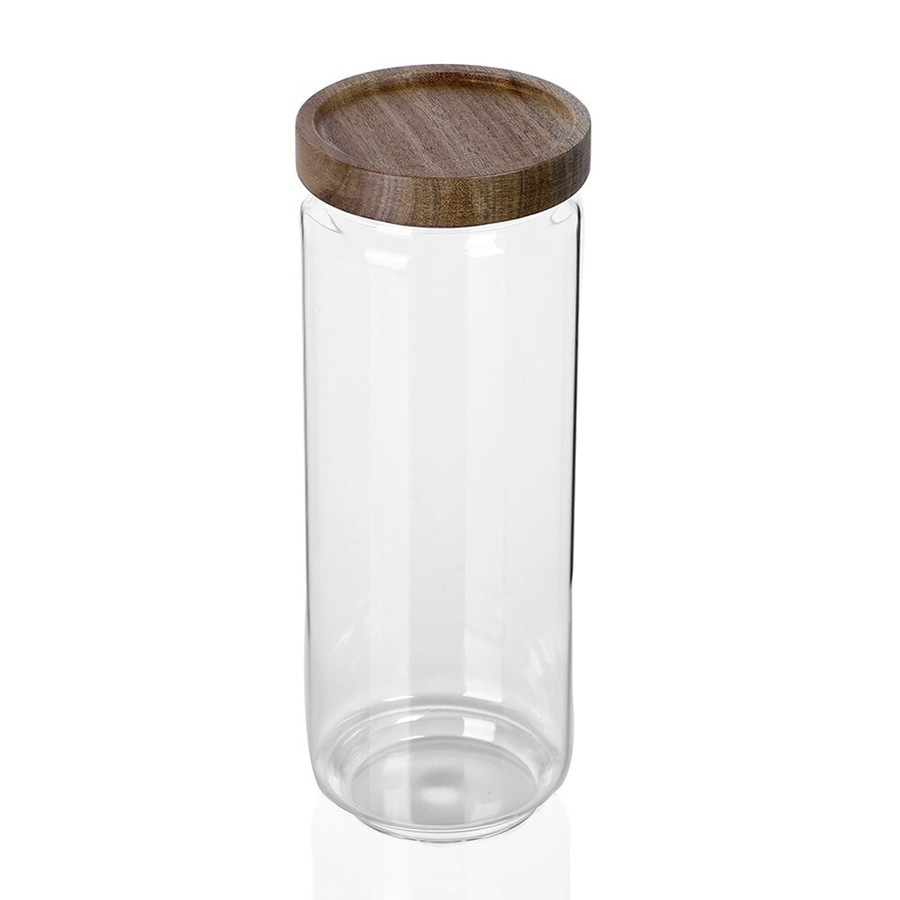 3x Lemon And Lime 1.4L Woodend Glass Canister Food/Storage Container/Jar Kitchen