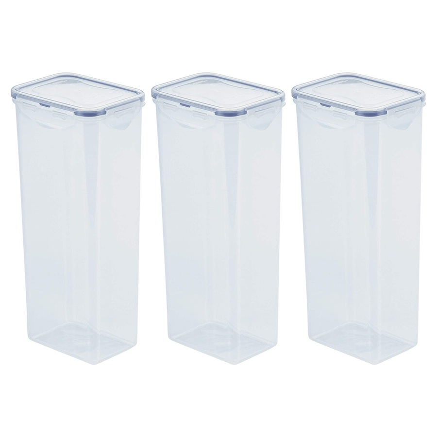 3x LocknLock Classic Stacking Food Grade Storage Container Pasta Box Tall 2L