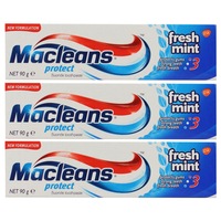 3x Macleans 90g Fluoride Toothpaste Protect Dental Oral Teeth Care Fresh Mint