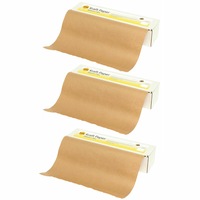 3x Marbig 70m x 50cm 65GSM Kraft Paper Dispenser Box Wrapping/Packing w/ Roll