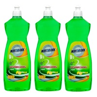 3x Northfork 1L Biodegradable Dishwashing Dishes Concentrated Liquid/Soap Lemon