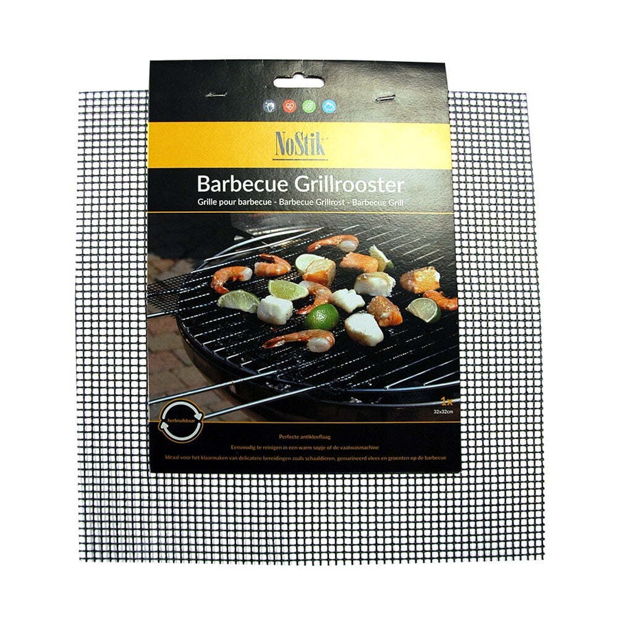3x Nostik Reusable 32cm Non-Stick Cooking BBQ/Barbecue Grill Mat Pad Rectangle